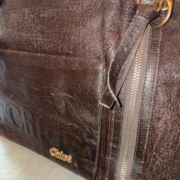 Authentic Chloe Elcipse Tote Bag with perfect carrrying straps drkbrown leather - Picture 7 of 16